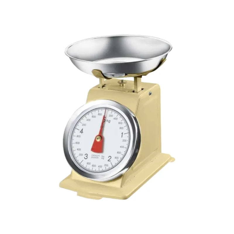 Bilancia Da Cucina in Metallo Shabby Giallo 5Kg Max Analogica Vassoio in Acciaio Spedizione Espresso