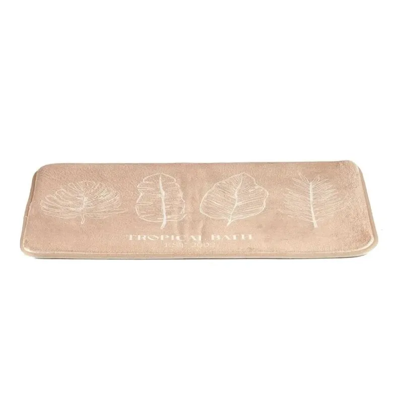 Tappeto Bagno Decorato Beauty Super Assorbente 60 x 40 cm Colore Beige Economico