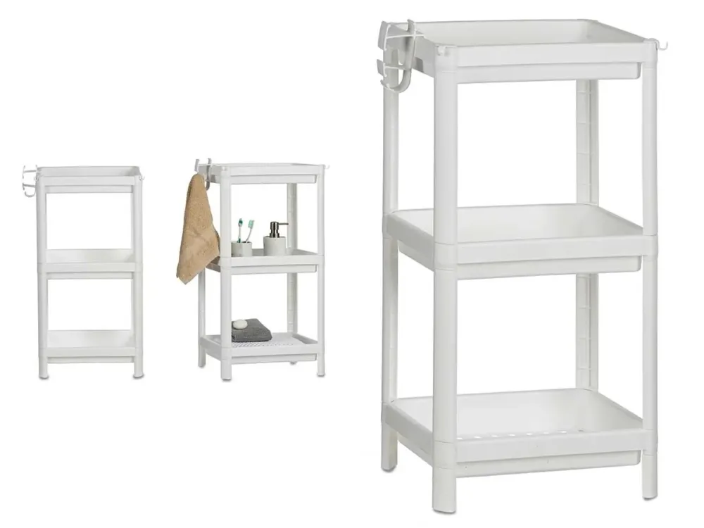 Scelto Dai Clienti Scaffale Multiuso Salvaspazio 3 Ripiani da Interno Casa 35.5x23 H 70.5cm Bianco