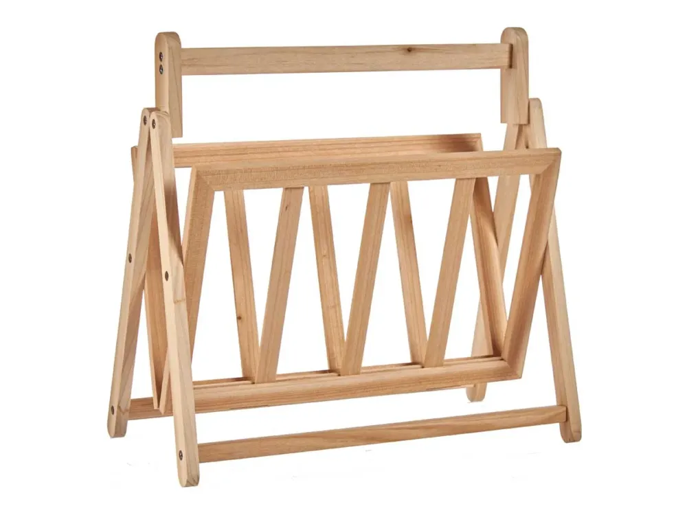 Promo Stagionale Porta Riviste Giornali in Legno Pieghevole Cesta Salvaspazio 36.5x30x37.5cm