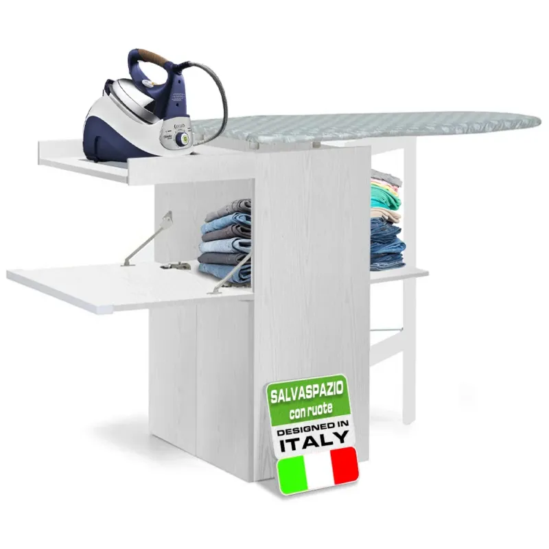 Mobile Asse da Stiro a Scomparsa Salvaspazio Bianco Frassinato 55x38x90.5 cm Compra Oggi Stesso