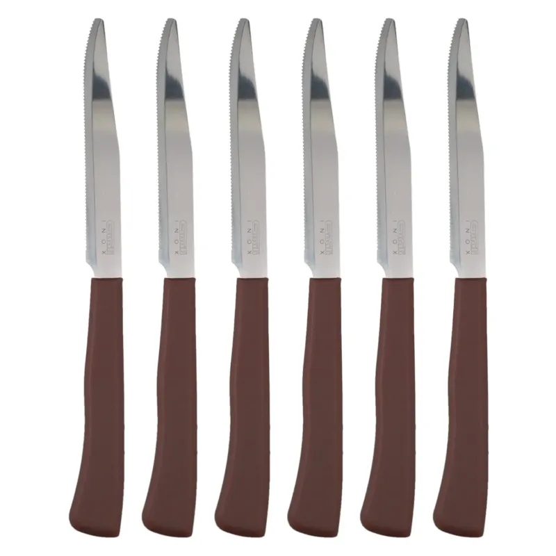 Coltelli DaCucina 24pz Manico in Polipropilene Doppia Affilatura 22cm Marrone Bestseller