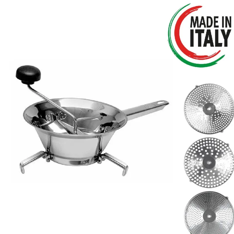 Compra Adesso Passa Verdure 18/10 3 Dischi Acciaio inox Intercambiabili 20cm Made in italy