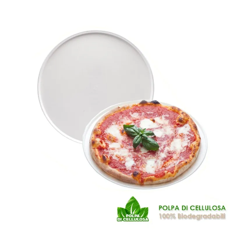 Piatti Monouso Pizza 50pz 32.5 cm 100% Biodegradabili Bianco piatto da tavola Ultimissimo Modello