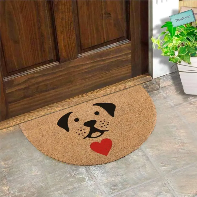 Zerbino in Cocco 36x68cm Fondo in Gomma 1.6cm Decoro Cane Antiscivolo tappeto Vendita Finale