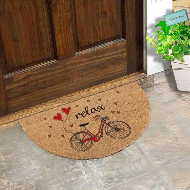 Zerbino in Cocco 38x68cm Fondo in Gomma 1.6cm Decoro Relax Antiscivolo tappeto Offerta Del Giorno