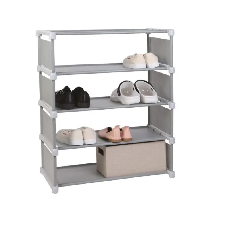 Scaffale Grigio Tower 5 Ripiani, Multiuso Salvaspazio in Tnt 60x30 x74 cm scarpe Non Perdere