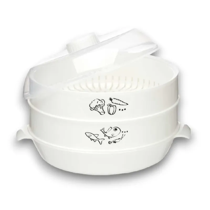 Saldi Vaporiera Microonde in Polipropilene 2.4lt Carne Pesce Verdure 2 Livelli