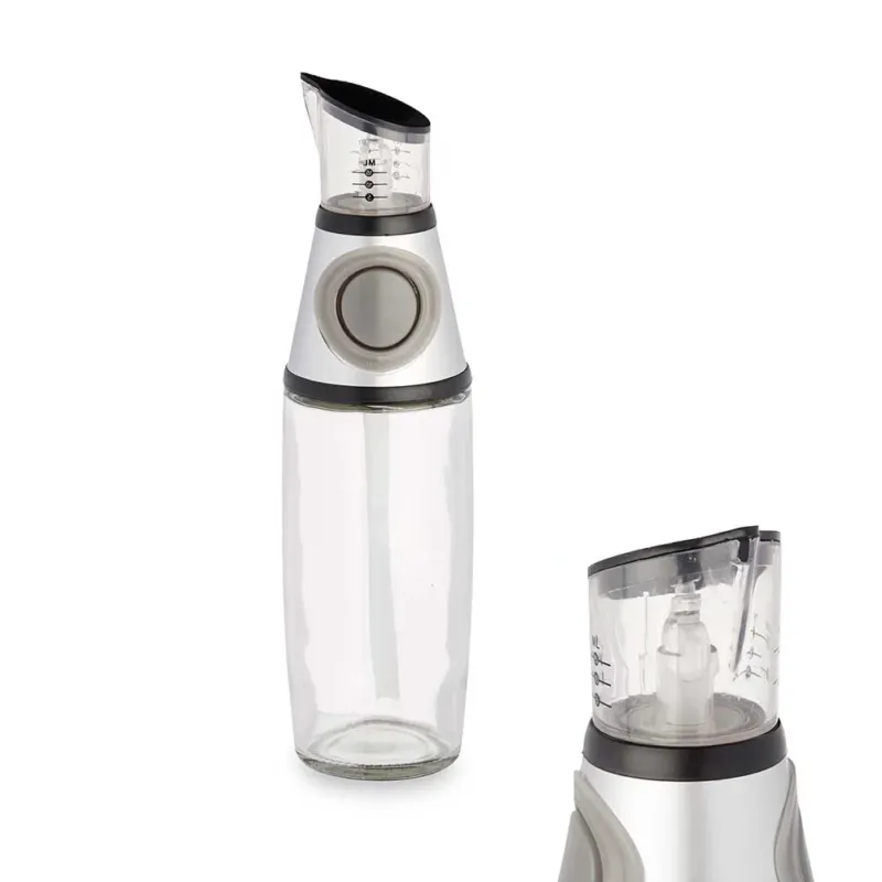 Oliera da Tavola con Regolazione Dosaggio 500ml Vetro ABS Silicone 28cm per olio Offerta Speciale