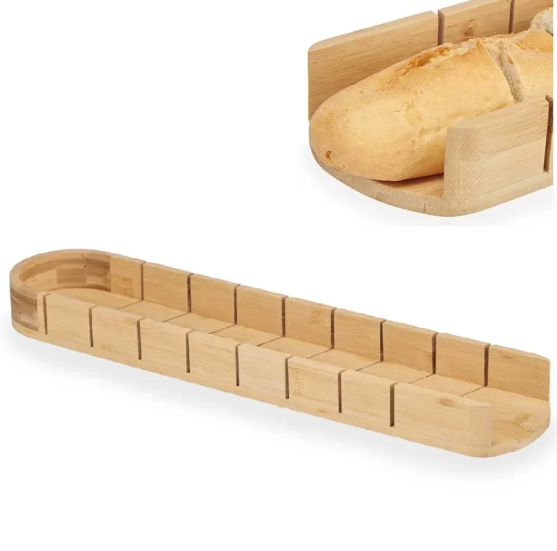 Tagliere per il Pane in Legno in Bambù 50cm Taglia Fette Precise porta pane Compra Online