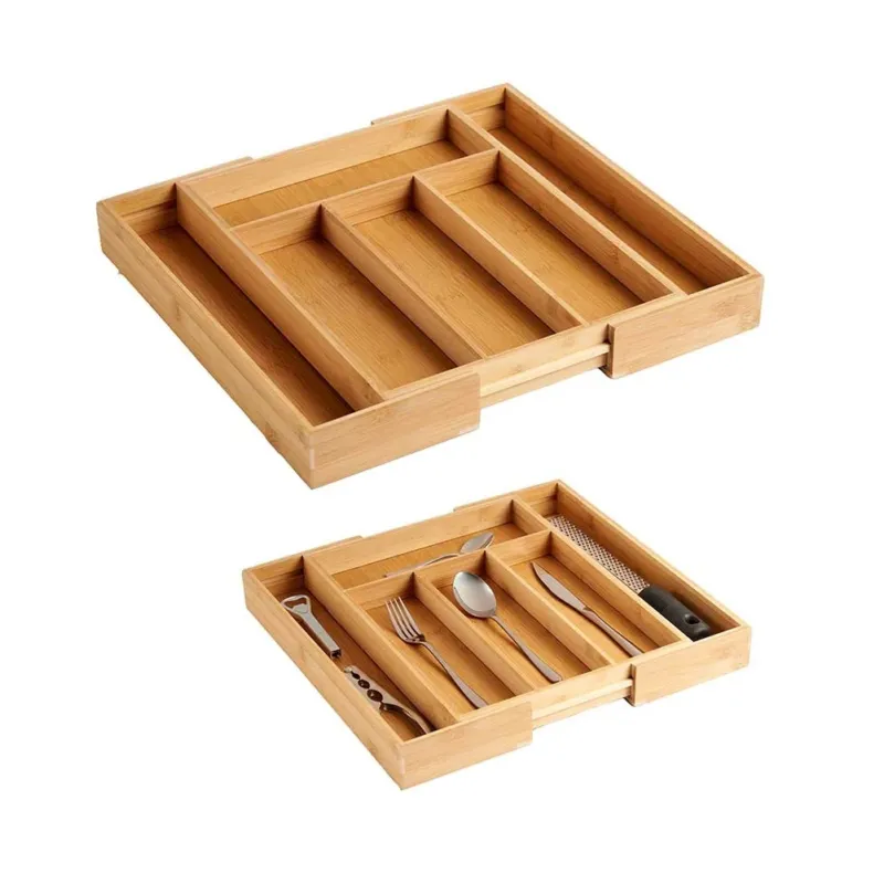 Porta Posate in Legno Bambù Espandibile Regolabile 6spazi Allungabile fino a 41 Ordina Subito