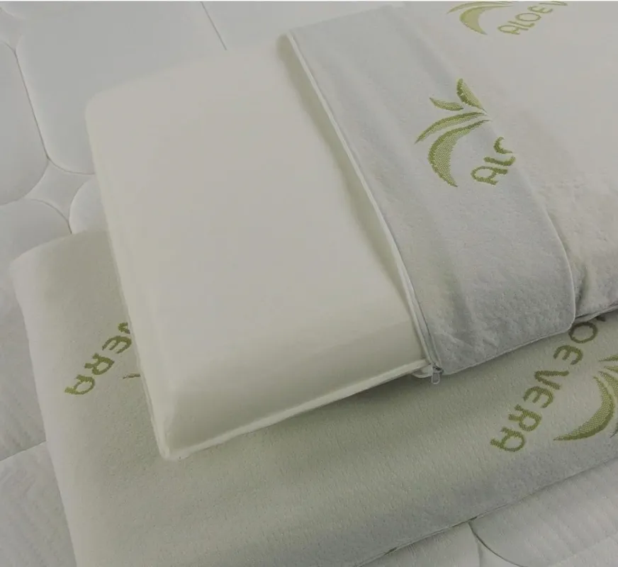 Coppia Cuscino Sfoderabile Aloe Vera e Memory 70x40 H 15cm comodo per viaggiare Prezzo Conveniente