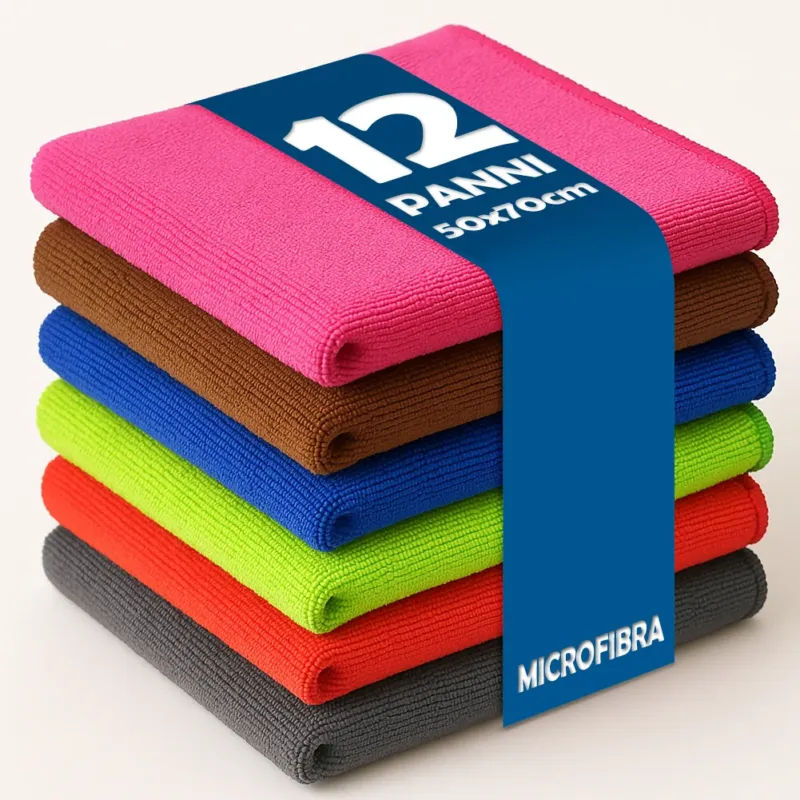 Ultima Occasione 12 x Panni in Microfibra Eco 50x70cm Straccio per Pulire con Colori Assortiti
