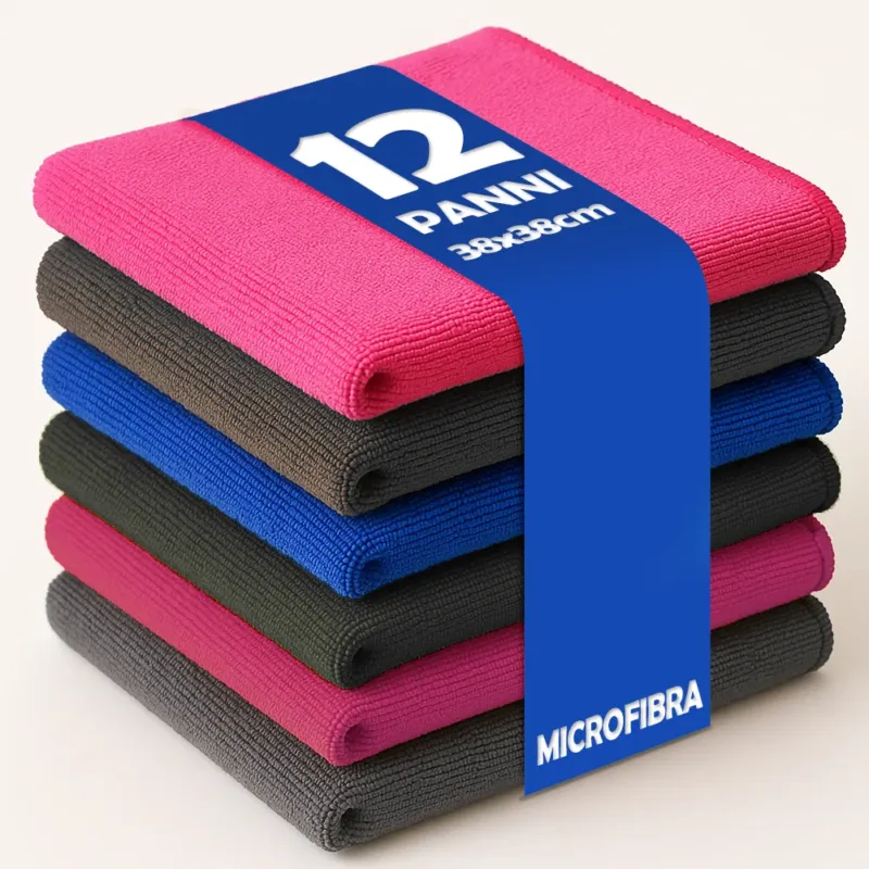 12 x Panni in Microfibra Eco 38x38cm Straccio per Pulire con Colori Assortiti Ultima Occasione