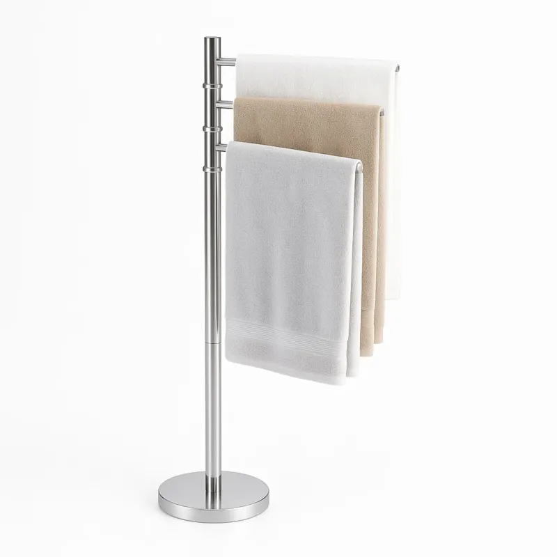 Affare Piantana da Bagno Porta Asciugamani in Acciaio Inox Smaltato Cromo 3 Braccia Girevoli