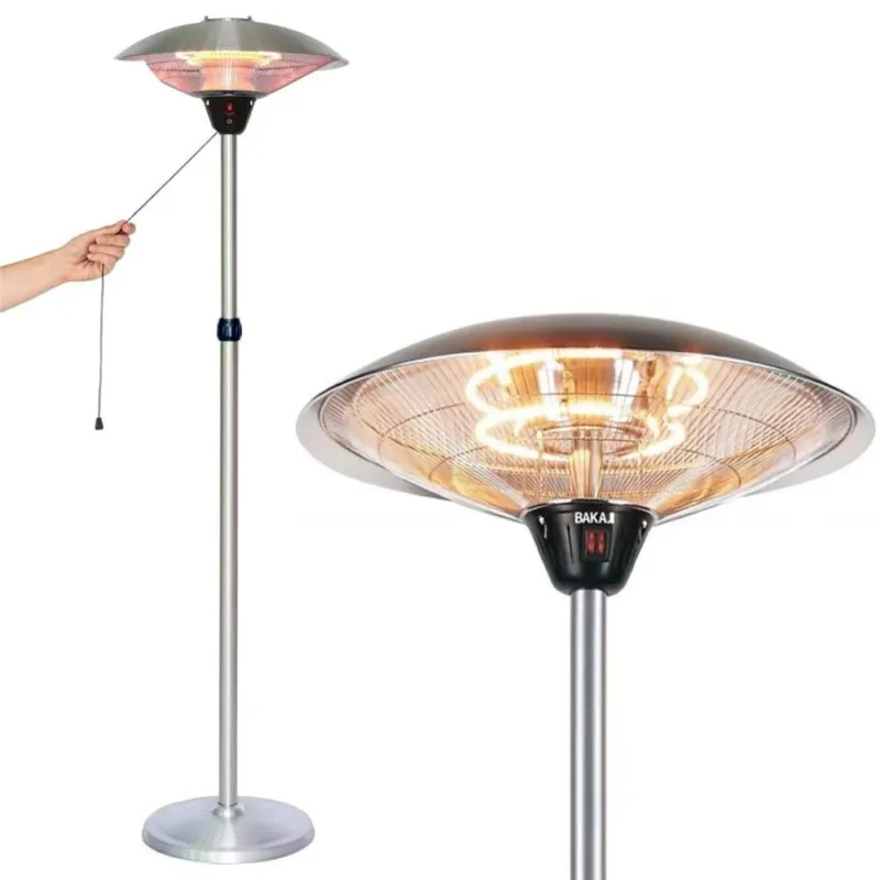 Stufa a Carbonio Patio Lampada Piantana Infrarossi Fungo Esterno 2 Potenze 2000W Vendita Finale