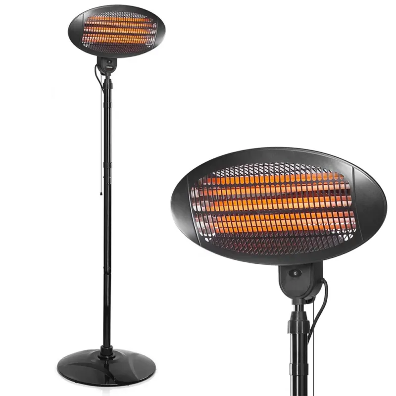 Stufa Elettrica 2in1 Infrarossi da Terra Piantana e Parete per Patio Bar Casa Pagamento Sicuro