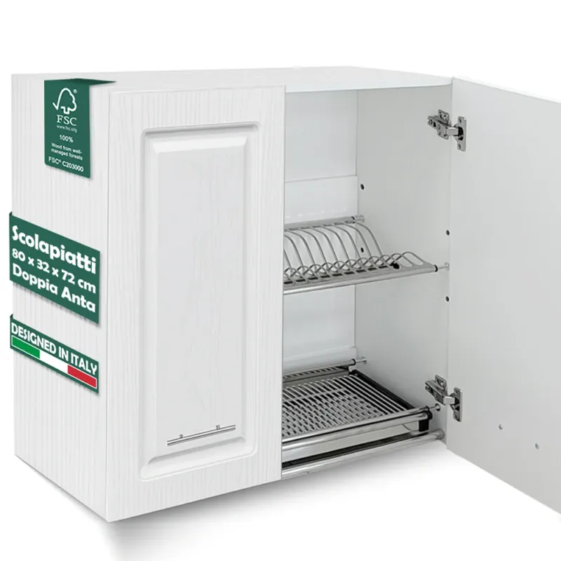 Pensile Cucina Scolapiatti con Raccogli Gocce Mobile Boiserie Bianco Frassianto Scelto Dai Clienti