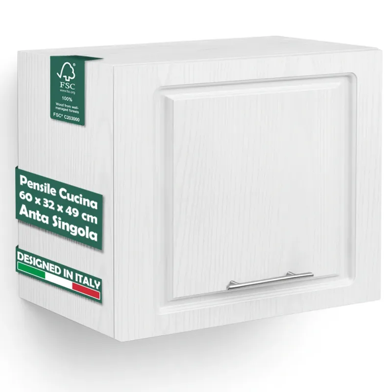 Ordina Subito Pensile Cucina Ribaltabile Muro Armadio Sospeso Legno Boiserie Bianco Frassinato