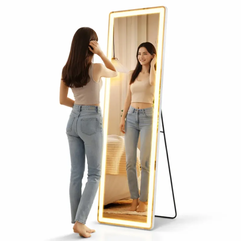 Specchio da terra grande figura intera con luci LED 160 x 50 cm Pulsante Touch Compra Adesso