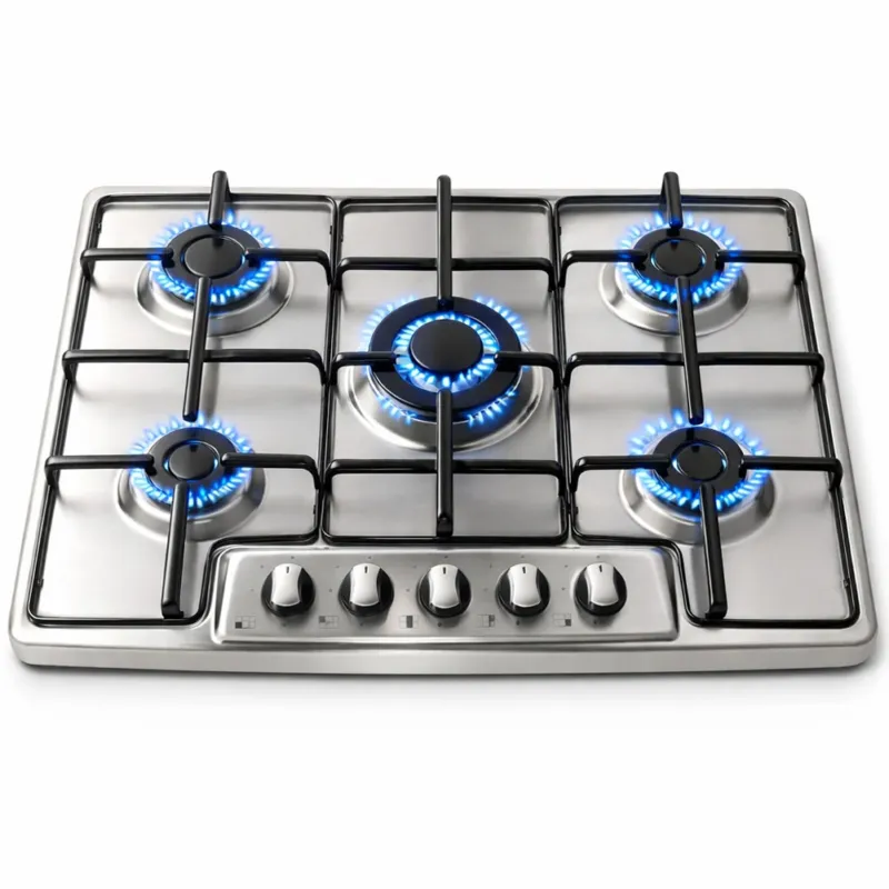 Compra Adesso Piano Cottura Acciaio Inox 75 cm con Griglia e Bruciatori in Ghisa 5 Fornelli