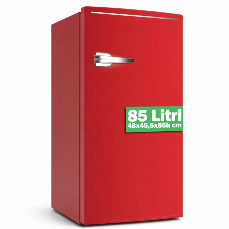 Più Venduto Frigorifero Monoporta Rosso Retrò Salvaspazio 85L Frigo da Casa Ufficio 48x85cm