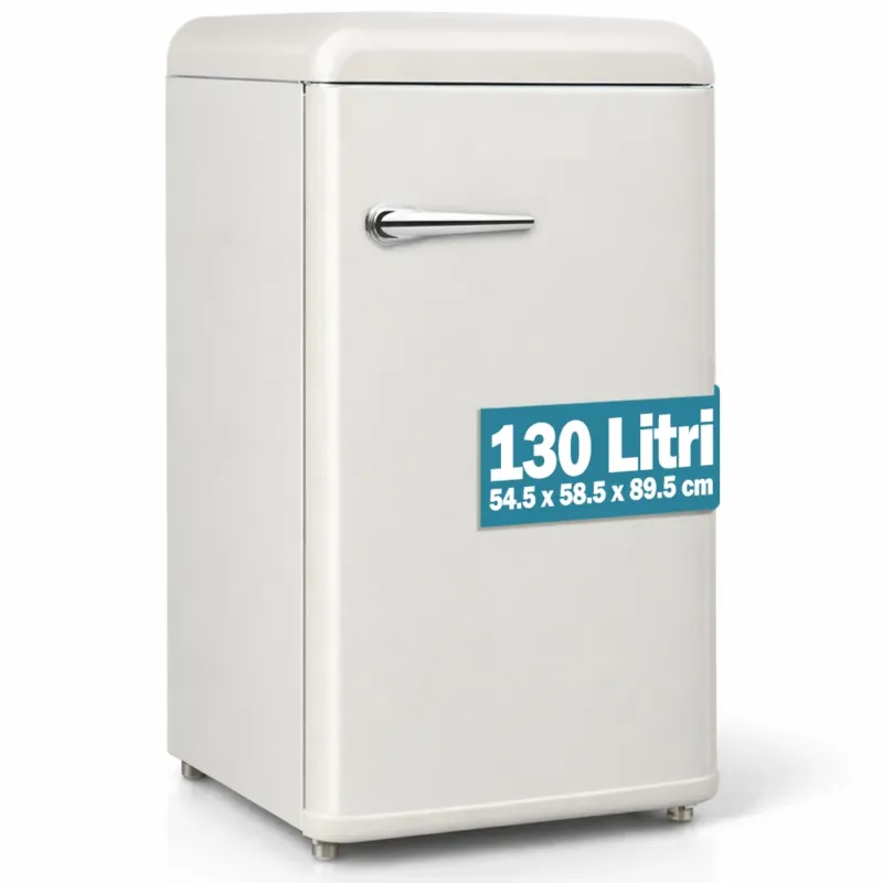 Vendita Finale Frigorifero Monoporta Crema 130 Litri Retrò Frigo Salvaspazio 54.5x58.5x89.5 cm