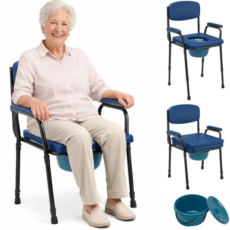 Sedia Wc per Anziani e Disabili Altezza Regolabile Vaso Rimovibile 57x49x84–99,5 Più Venduto