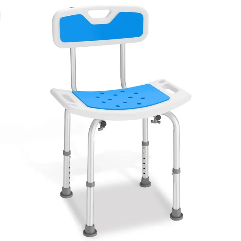 Sedia da Doccia con Schienale per Anziani Disabili Altezza Regolabile max 130 kg Novità