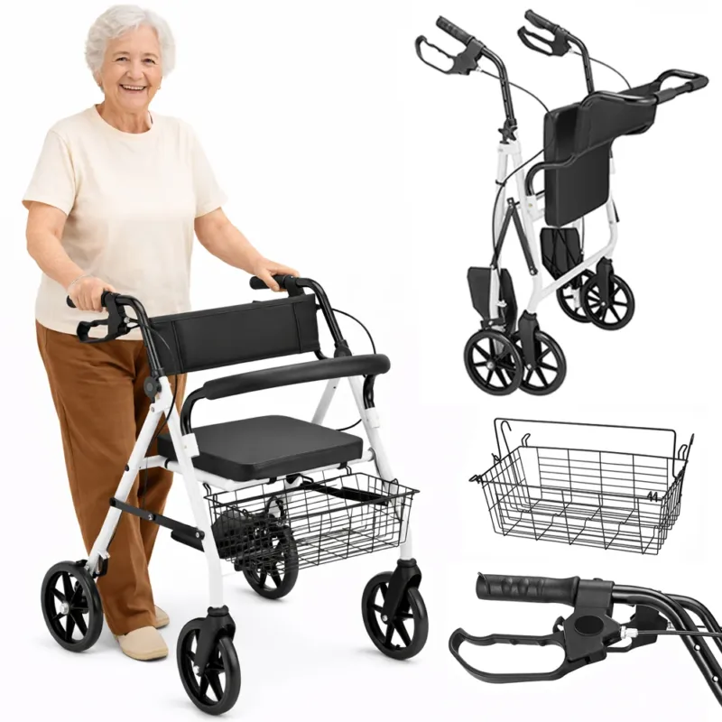 Deambulatore Rollator Sedile Anziani Disabili Seduta Imbottita Ausilio Camminata Miglior Prezzo