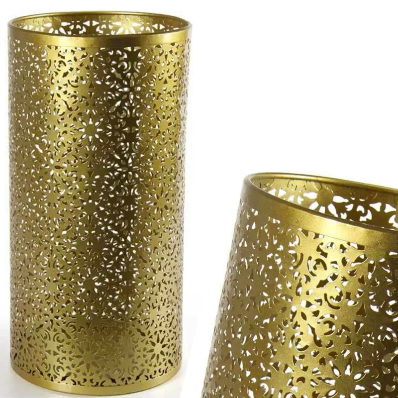 Compra Oggi Stesso Portaombrelli Metallo Design Moderno Rotondo Decorazione Intarsi Oro 24x48cm
