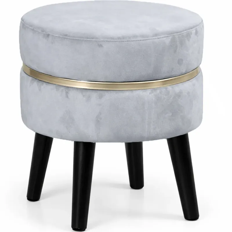 Pouf Sgabello Rotondo Cielo Design Moderno Poggiapiedi con Rivestimento Velluto Ordina Subito