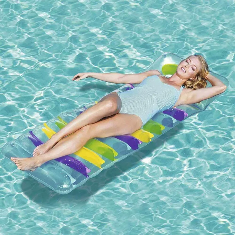 Materassino Lettino Gonfiabile Mare Piscina Bestway 185x69cm Trasparente PVC Ultima Occasione