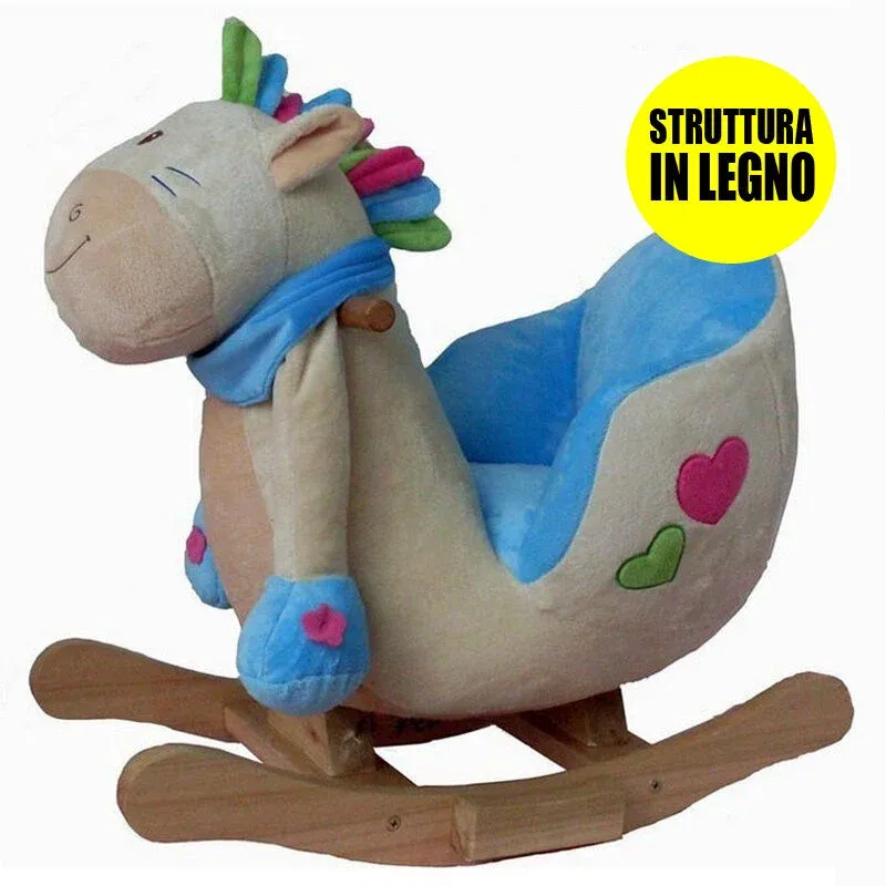 Dondolino Tony il Pony Gioco Peluche a dondolo con struttura in legno Esclusivo