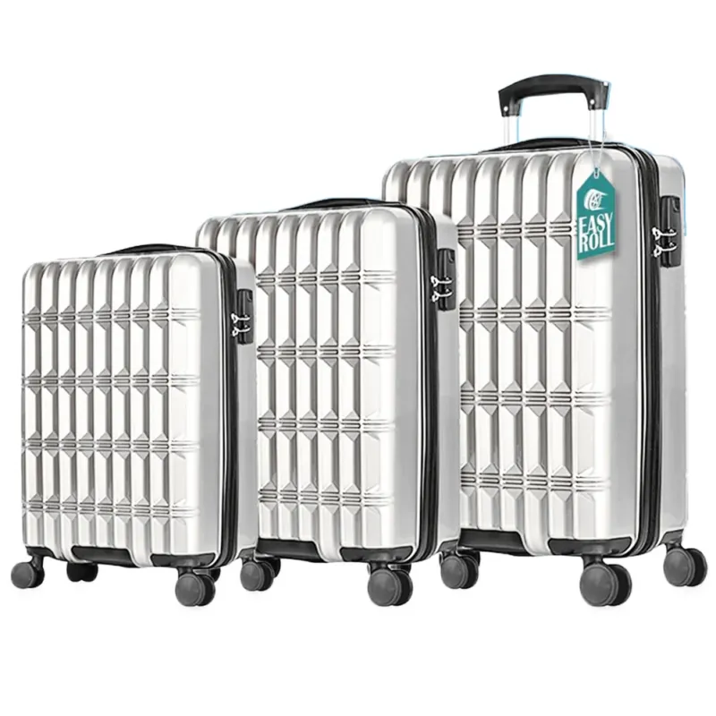 Set 3 Valigie Rigide Norvegia Ruote Easy Roll Trolley Bagaglio Viaggio Bianco Promozione Esclusiva