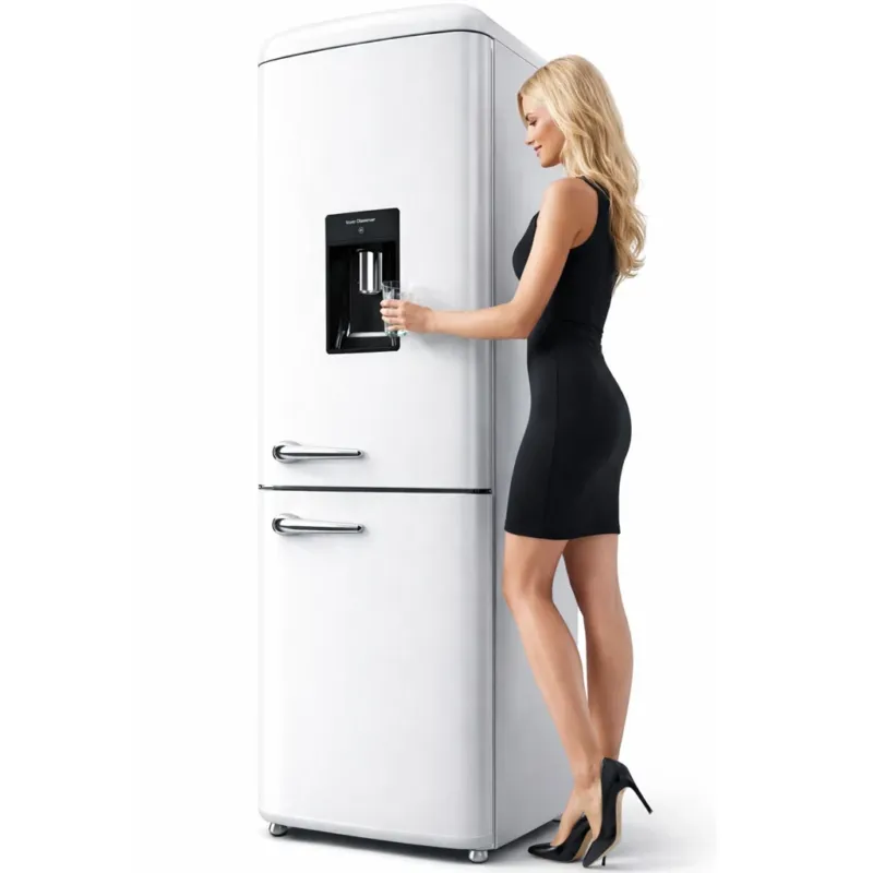 Novità Frigorifero Combinato Vintage Doppia Porta 247 Lt Avorio con dispenser d‘acqua