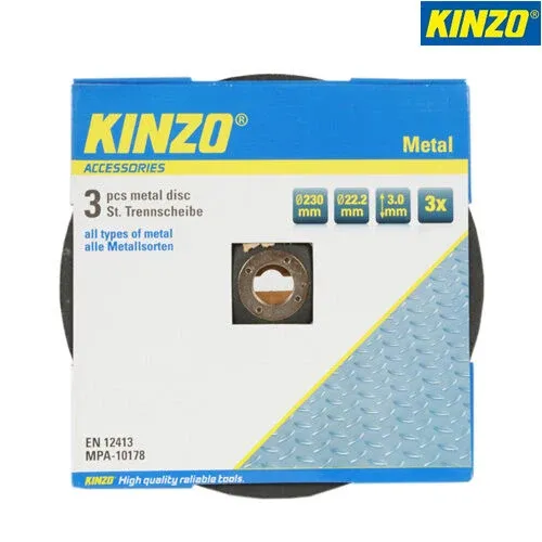 Set 3 Dischi per Smerigliatrice Flex 230mm per Metallo Accessori Fai da Te Kinzo Saldi