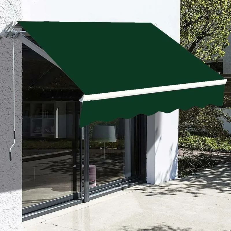 Consegna Rapida Tenda Sole Balcone Bracci Estensibili Parasole Avvolgibile Esterno 300x200 Verde