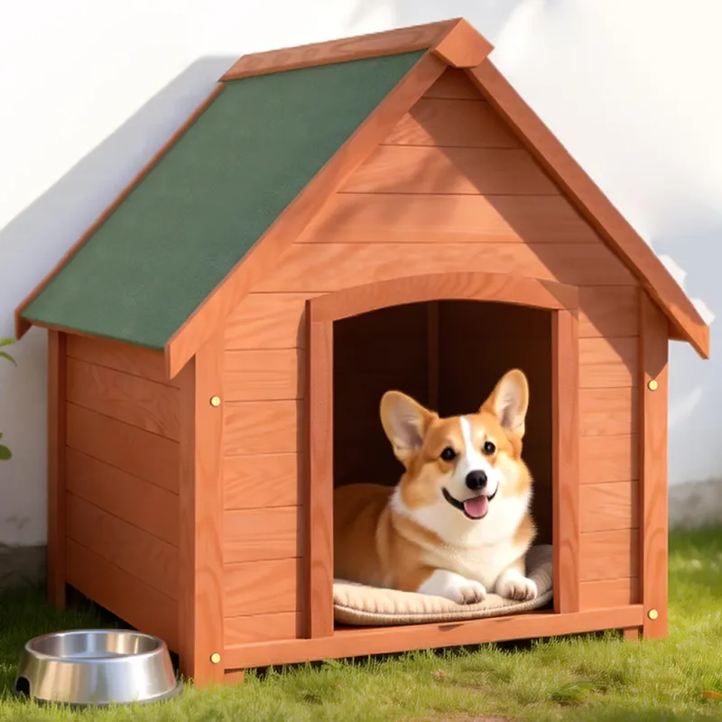 Promozione Esclusiva Cuccia per Cani in Legno da Esterno Casa Tetto Apribile per Animali 71x62.5x85cm