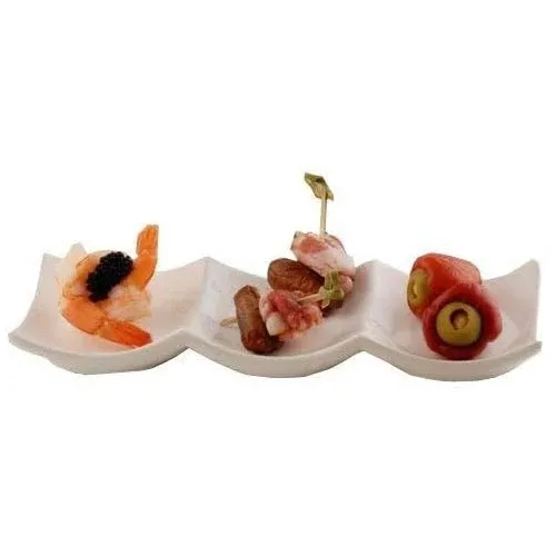 Piatto 3 Sezioni in Porcellana Bianco Scodella per Sushi Spuntino Antipasto A Buon Prezzo