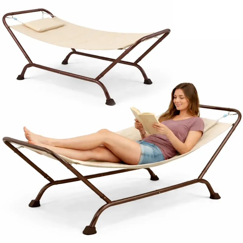 Offerta Lampo Amaca con Cuscino Beige Struttura Resistente Antiscivolo e Seduta Ergonomica