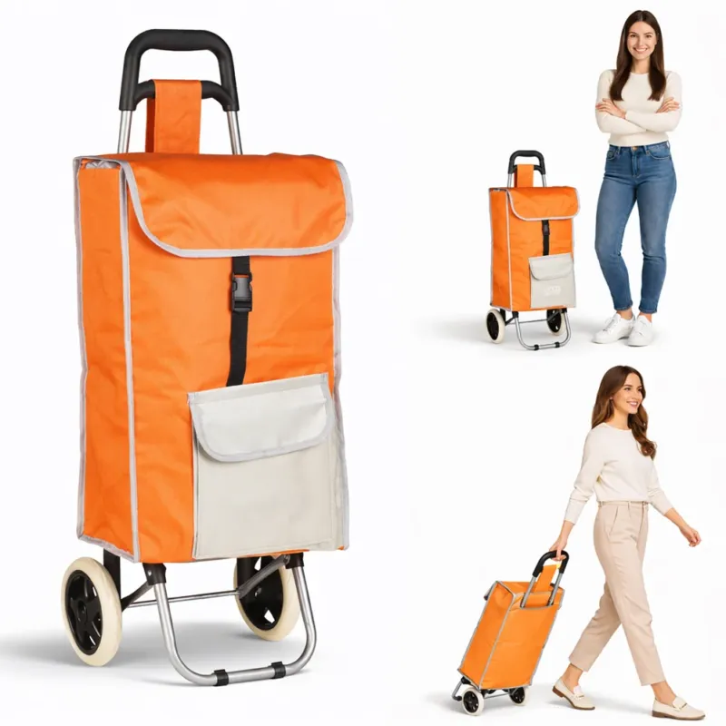 Affare Carrello Trolley Frigo Modello Zeus Arancione Ruote Manico Ergonomico 35x30x90cm
