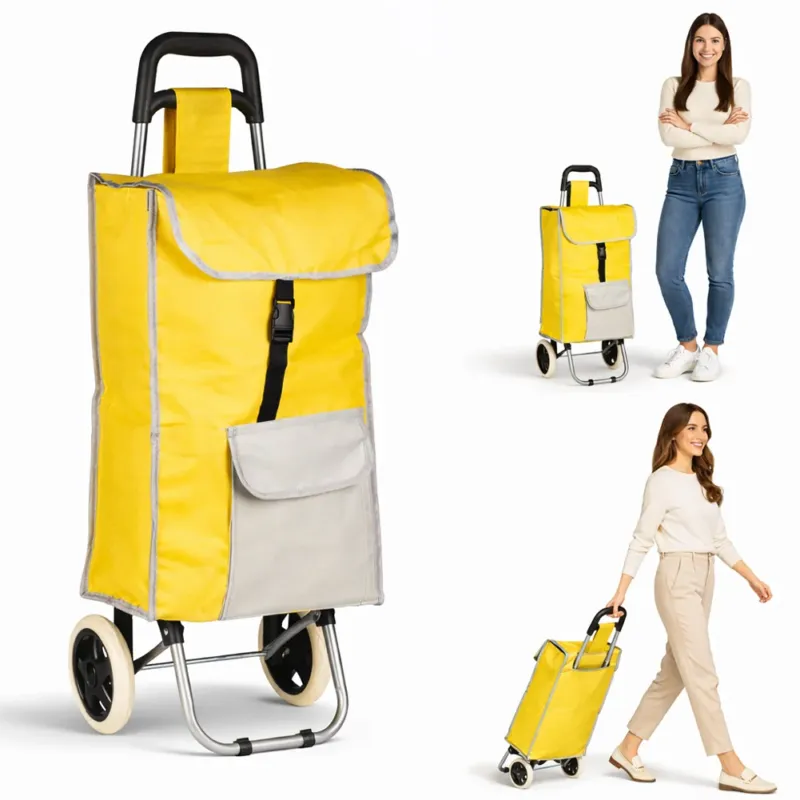 Carrello Trolley Frigo Modello Zeus Giallo Ruote e Manico Ergonomico 35x30x90cm Super Prezzo