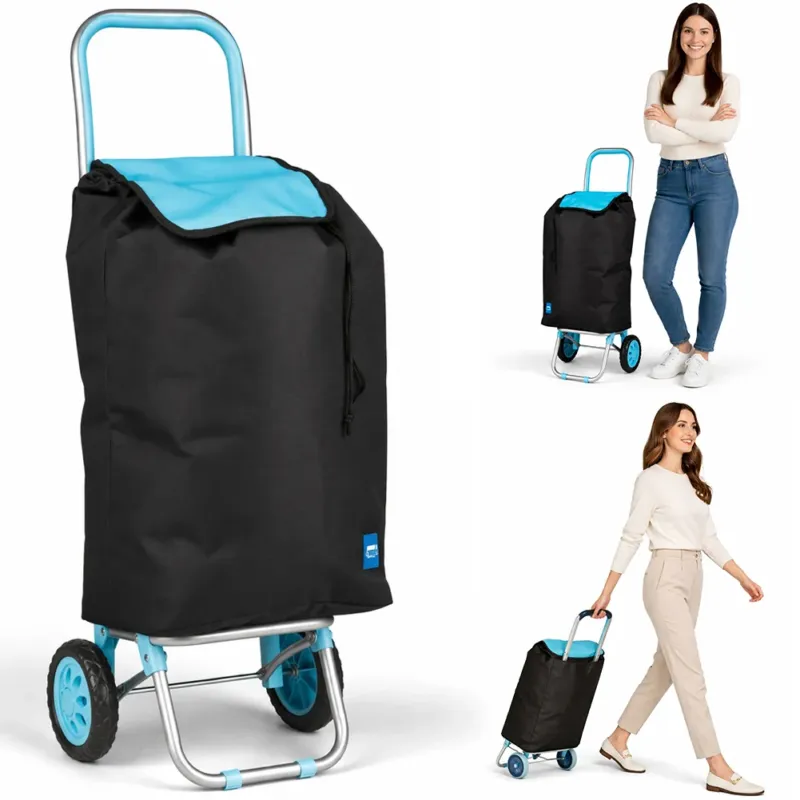 Carrello Poseidon Blu con Interni Termici Trolley Frigo 35L Ruote 36x30x90cm Professionale