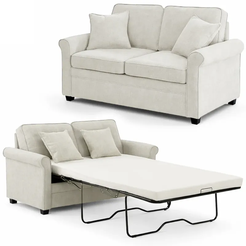 Divano Letto a 2 Posti Beige con Cuscino Memory Ergonomico con Apertura Facile Esclusivo