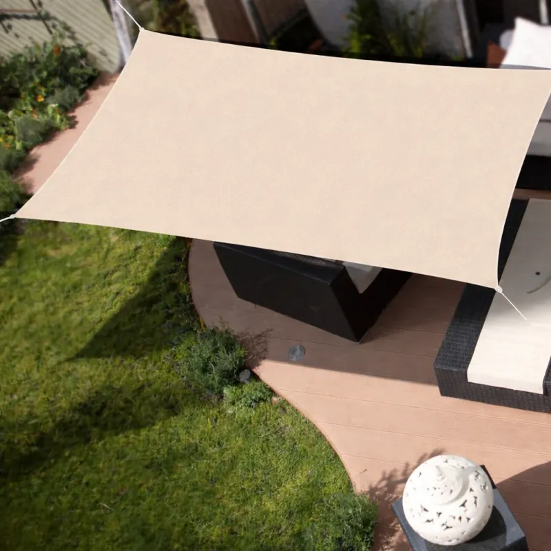 Promo Stagionale Tenda Vela Parasole 2 x 3 Metri Rettangolare Telo Ombreggiante da Giardino Ecru