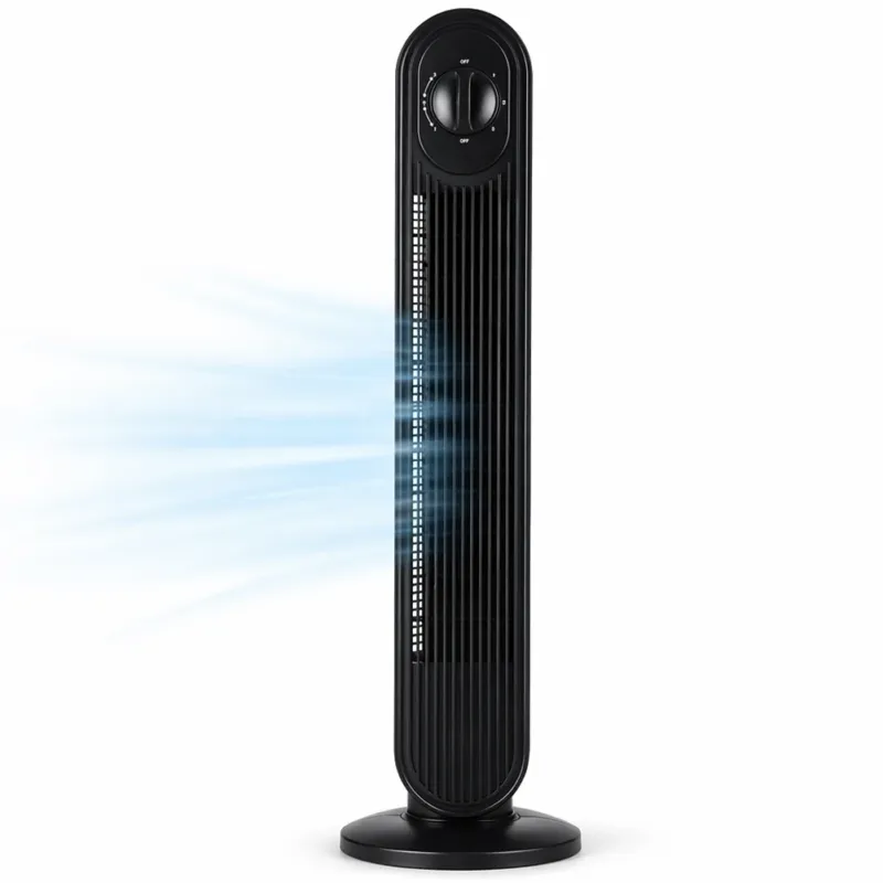 Vendita Finale Ventilatore Raffrescatore Verticale a Torre Nero 60 W a 3 Velocità Altezza 79 cm