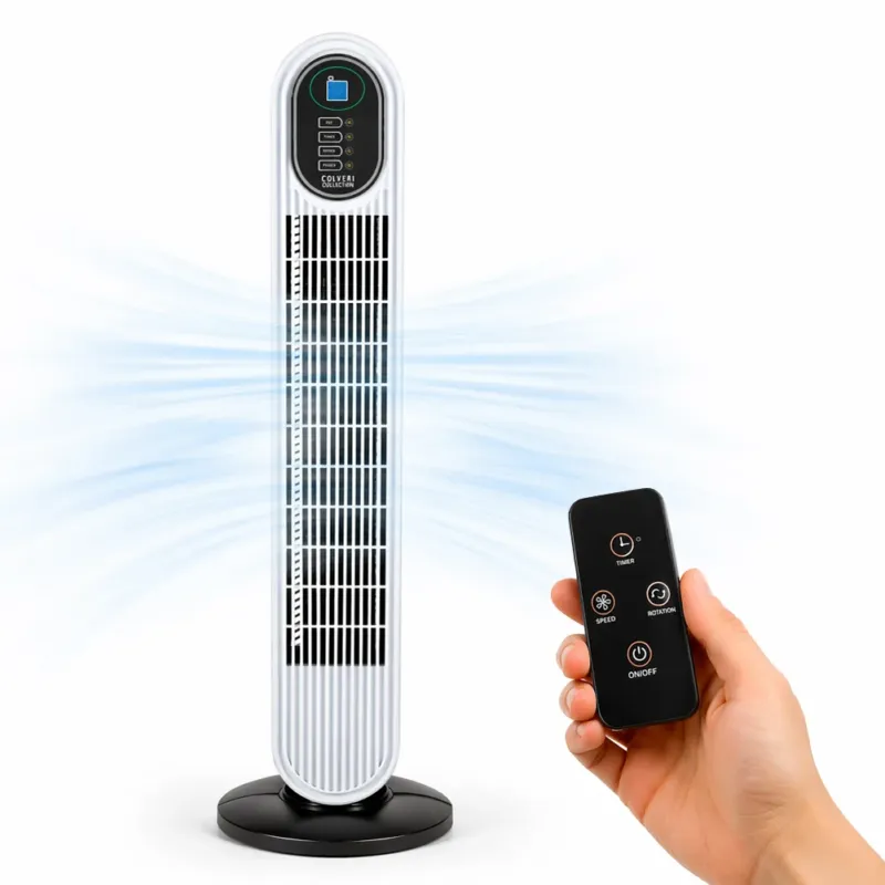 Ventilatore a Torre 60W Telecomando Raffrescatore Verticale Bianco Salvaspazio Prezzo Conveniente