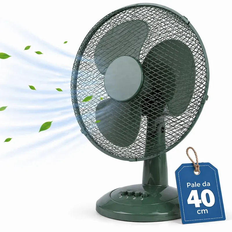 Scelto Dai Clienti Ventilatore da Tavolo Autoportante Verde Potenza 45W Diametro 40cm 3 Velocità
