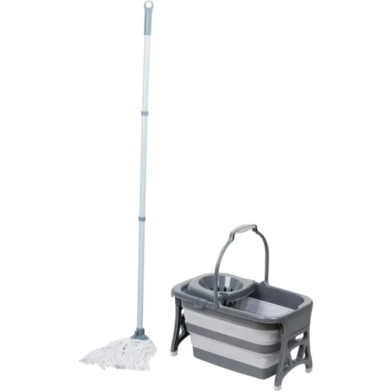 Set Mocio con Secchio e Wringer Sistema di Mocio con Secchio Pieghevole 18 Litri Nuovo Arrivo